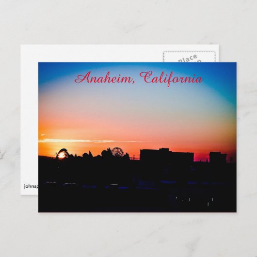 Sunset in Anaheim Briefkaart (Voorkant / Achterkant)