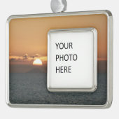 Sunset in Antigua I Seascape Photography Verzilverd Omlijst Ornament (Links)