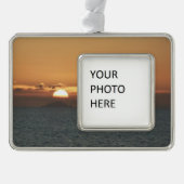 Sunset in Antigua I Seascape Photography Verzilverd Omlijst Ornament (Voorkant)