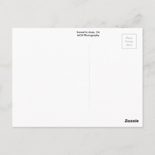 Sunset in Anza, CA-Briefkaart Briefkaart (Achterkant)