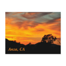 Sunset in Anza, CA-Briefkaart