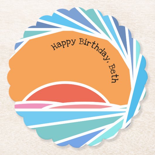 Sunset in Barrel Wave Kartonnen Onderzetters (Voorkant)