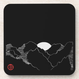 Sunset in Black Bier Onderzetter
