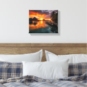 Sunset in Bora Bora Canvas Afdruk (Insitu (Slaapkamer))