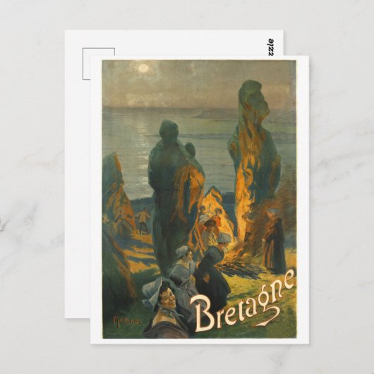 Sunset in Bretagne Coast, Frankrijk Briefkaart (Voorkant / Achterkant)