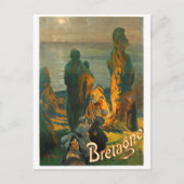 Sunset in Bretagne Coast, Frankrijk Briefkaart (Voorkant)