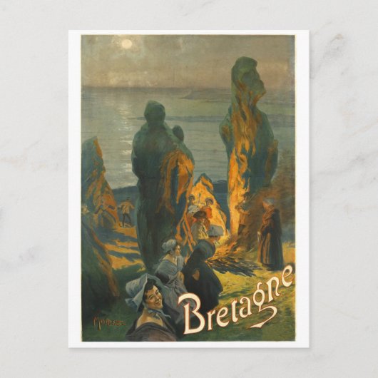 Sunset in Bretagne Coast, Frankrijk Briefkaart (Voorkant)