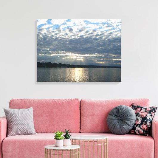 Sunset in British Columbia Canadian Seascape Canvas Afdruk (Insitu (Woonkamer))