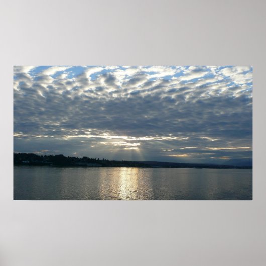 Sunset in British Columbia Canadian Seascape Poster (Voorkant)