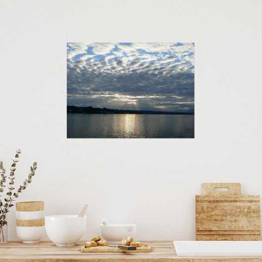 Sunset in British Columbia Canadian Seascape Poster (Keuken)