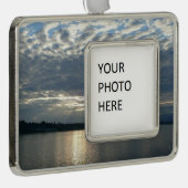 Sunset in British Columbia Canadian Seascape Verzilverd Omlijst Ornament (Rechts)