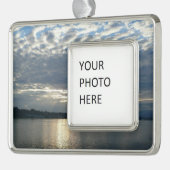 Sunset in British Columbia Canadian Seascape Verzilverd Omlijst Ornament (Links)