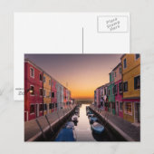 Sunset in Burano, Italië Briefkaart (Voorkant / Achterkant)