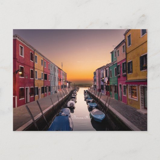 Sunset in Burano, Italië Briefkaart (Voorkant)