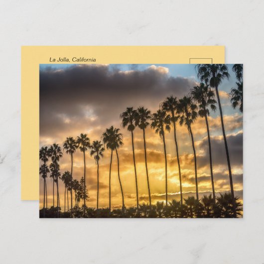 Sunset in Californië met Palm Trees Briefkaart (Voorkant / Achterkant)