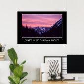 Sunset in Canadian Rockies Poster w/ Border (Thuiskantoor)