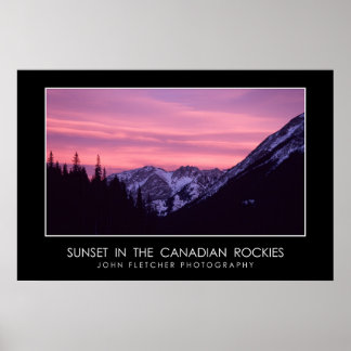 Sunset in Canadian Rockies Poster w/ Border