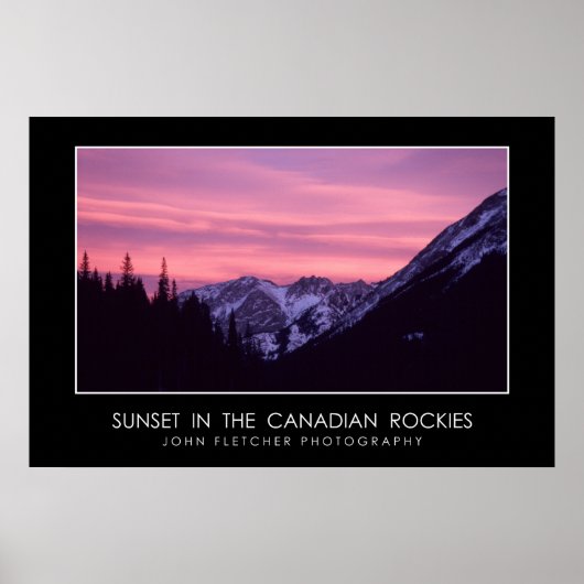 Sunset in Canadian Rockies Poster w/ Border (Voorkant)