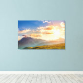 Sunset in de bergen canvas afdruk (Insitu (Houten vloer))