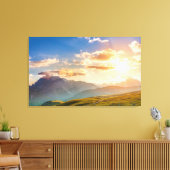Sunset in de bergen canvas afdruk (Insitu (Woonkamer))