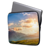 Sunset in de bergen laptop sleeve (Voorkant Links)