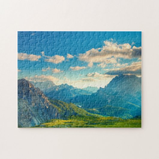 Sunset in de bergen legpuzzel (Horizontaal)