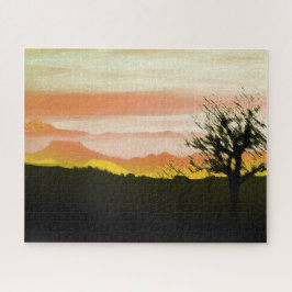 Sunset in de heuvels legpuzzel