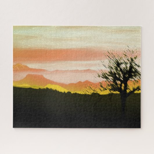 Sunset in de heuvels legpuzzel (Horizontaal)