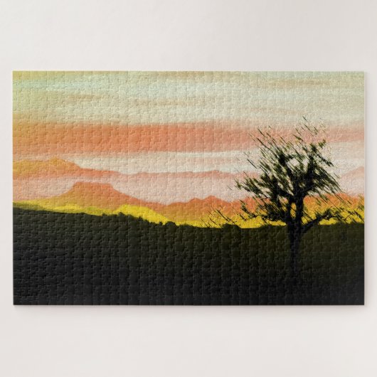 Sunset in de heuvels legpuzzel (Horizontaal)