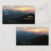 Sunset in de Smokies: Mtns bellen/Muir Visitekaartje (Voorkant / Achterkant)