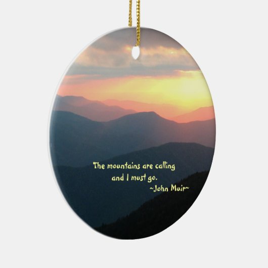 Sunset in de Smokies: Mtns roept Aanpassen Keramisch Ornament (Rechts)