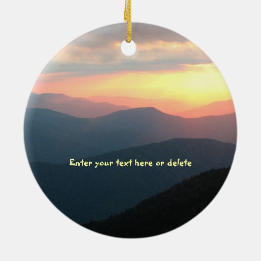 Sunset in de Smokies: Mtns roept Aanpassen Keramisch Ornament (Achterkant)