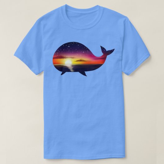 Sunset in de walvis t-shirt (Design voorkant)
