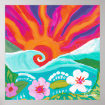 Sunset in Fushia-Poster en downloadable Art print