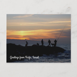 Sunset in Haifa, Israël Briefkaart