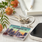 Sunset in het centrum van Los Angeles, Californië Sleutelhanger (Voorkant Rechts)