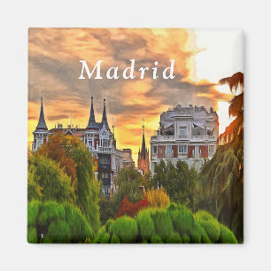 Sunset in het Retiro Park in Madrid. Magneet