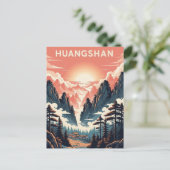 Sunset in Huangshan National Park China Briefkaart (Staand voorkant)