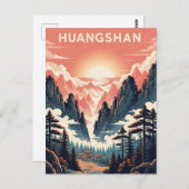 Sunset in Huangshan National Park China Briefkaart (Voorkant / Achterkant)