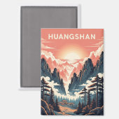 Sunset in Huangshan National Park China Magneet (Voorkant / Achterkant)