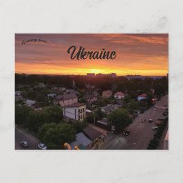 Sunset in Irpin Ukraine Briefkaart