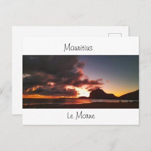 Sunset in Le Morne Mauritius Feestdagenkaart (Voorkant / Achterkant)