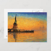 Sunset in Liberty Island Briefkaart (Voorkant / Achterkant)
