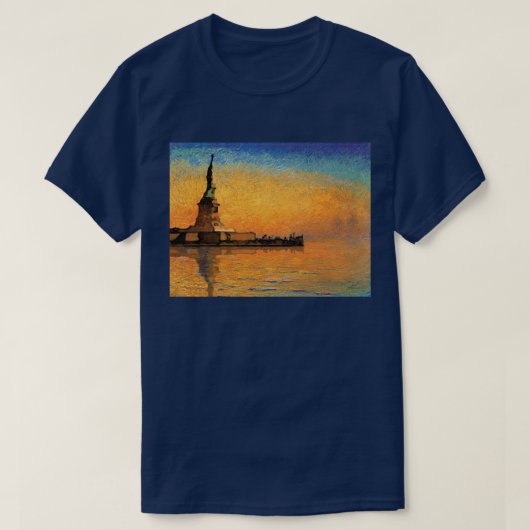 Sunset in Liberty Island T-shirt (Design voorkant)