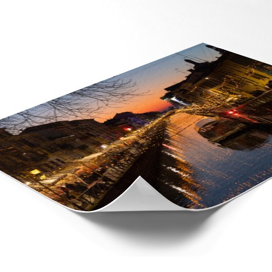 Sunset in Milano Naviglio Poster (Hoek)