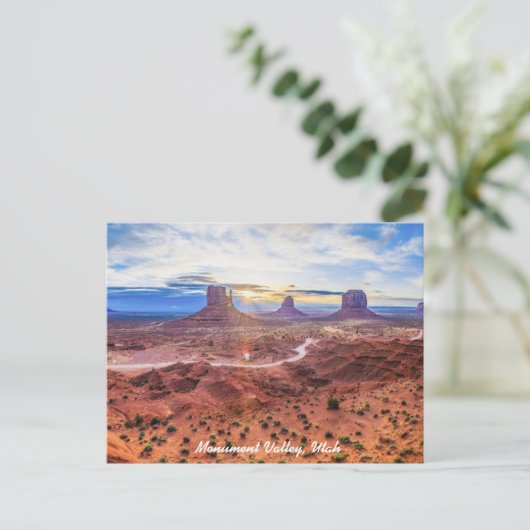 Sunset in Monument Valley, Utah Briefkaart (Staand voorkant)