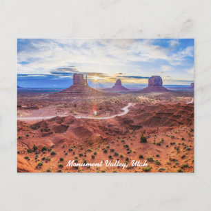 Sunset in Monument Valley, Utah Briefkaart
