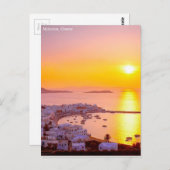 Sunset in Mykonos, Griekenland Briefkaart (Voorkant / Achterkant)