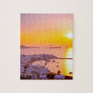 Sunset in Mykonos, Griekenland Legpuzzel