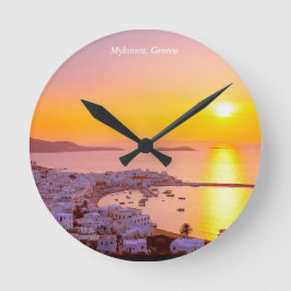 Sunset in Mykonos, Griekenland Ronde Klok